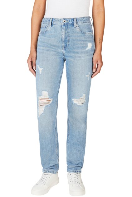 Dámské džíny TAPERED JEANS HW VIOLET (Barva denim (odpovídá obrázku), Velikost W26 L30)