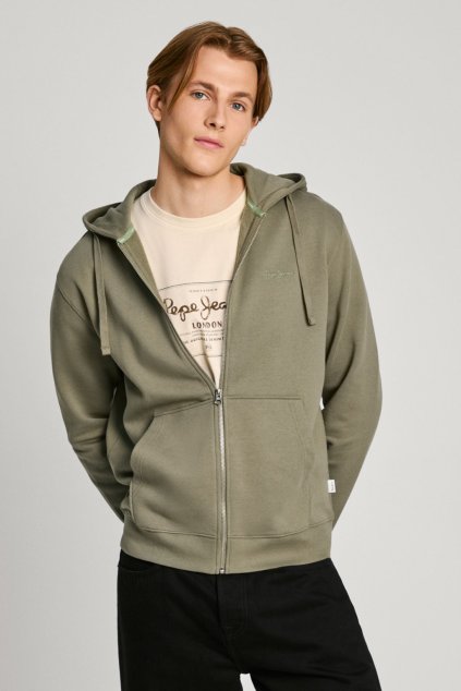 Pánská mikina NEW JOE ZIP (Barva khaki zelená, Velikost XL)