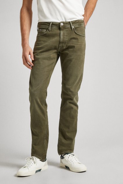 Pánské džíny TAPERED JEANS (Barva khaki zelená, Velikost W30 L32)