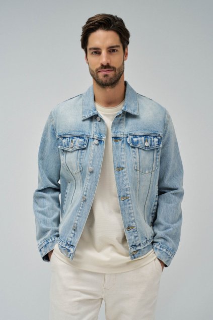 Pánská bunda DENIM JACKET (Barva denim (odpovídá obrázku), Velikost XXL)