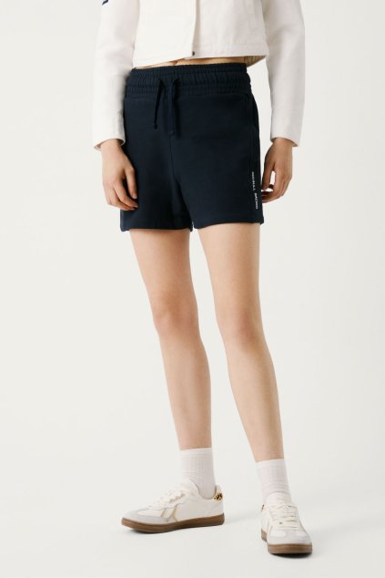 Dánské kraťasy HIGH WAISTED SHORTS (Barva modrá, Velikost L)