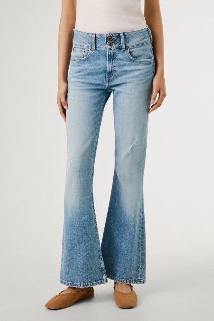 Dámské džíny FLARE JEANS MW VENUS (Barva denim (odpovídá obrázku), Velikost W32 L32)
