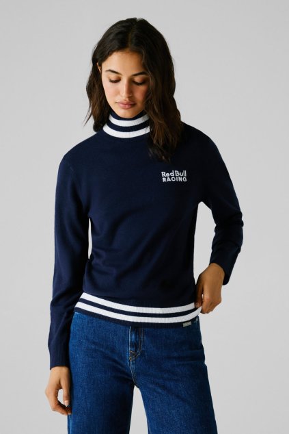 Dámský svetr RBR SLIM TURTLE NECK (Barva modrá, Velikost L)