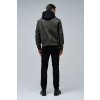 Pánská bunda HOODED FAKE LEATHER BOMBER JACKET (Barva hnědá, Velikost XXL)