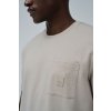 Pánské tričko T-SHIRT REGULAR FIT JACQUARD TEXTURE (Barva béžová, Velikost XXL)