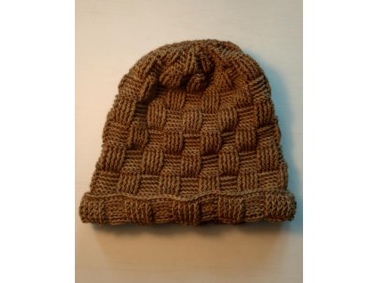 Hnědá čepice - čtverce obr. 1