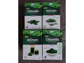 3+1 zdarma  Green Ways Chlorella 330 g + 350 g + Ječmen 300 g + 210 g