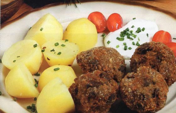 Masové kuličky s houbami Shiitaké a sýrem