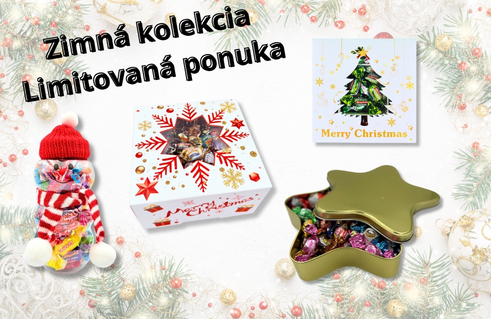 Zimná kolekcia darčekových balení cukríkov bez cukru