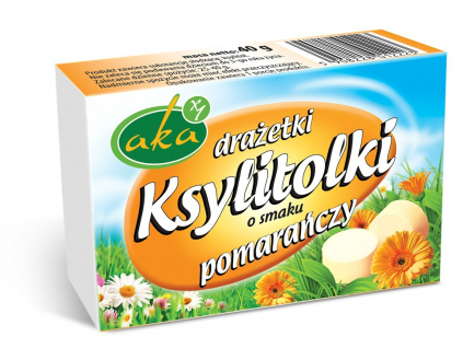 Xylitolové  dražé  s pomarančovou príchuťou - 40g