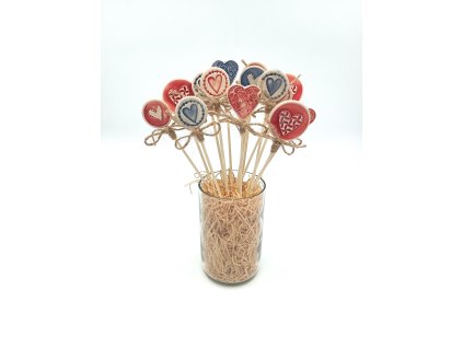 Zápichy do květináče SRDÍČKA