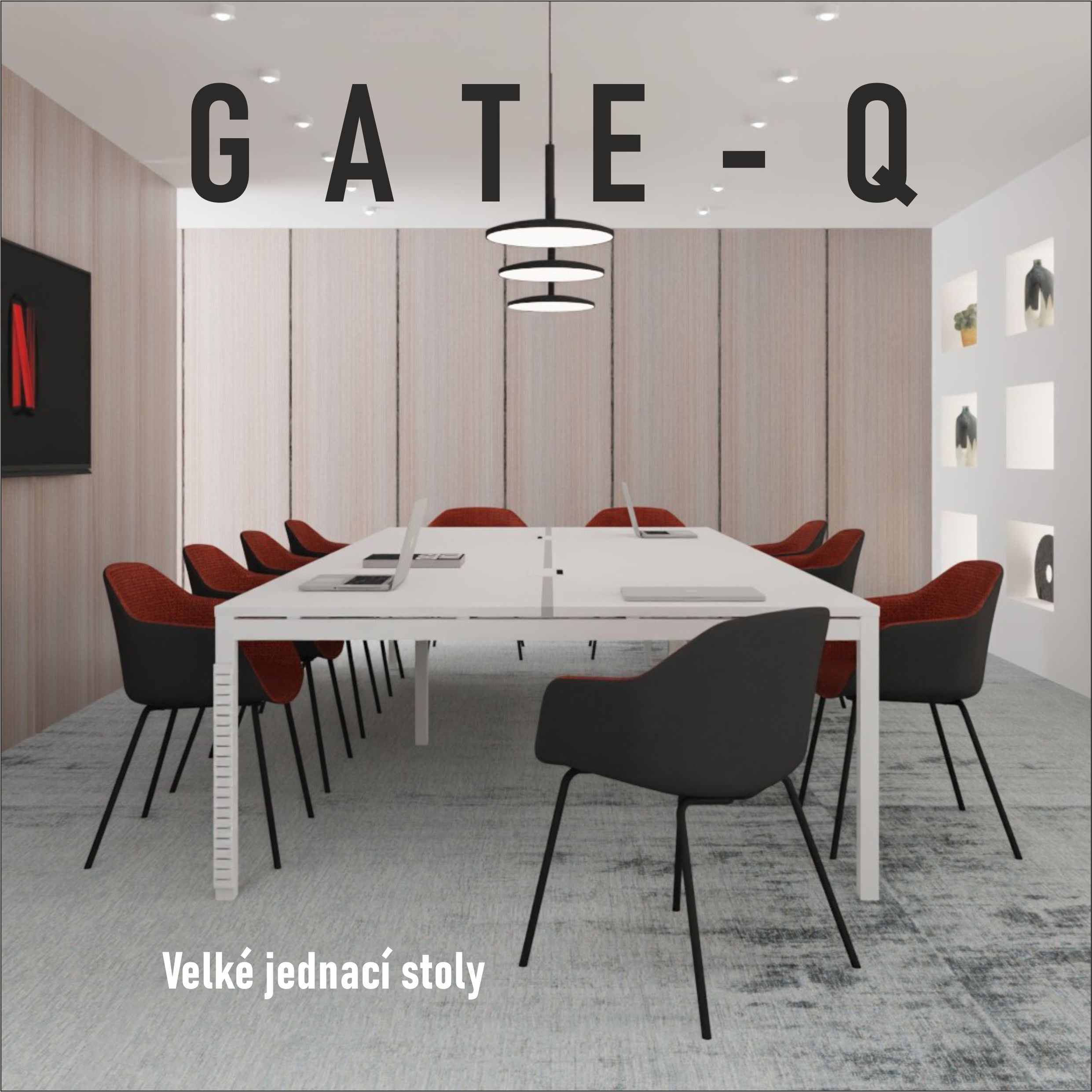 GATE-Q jednací stoly široké velké kvalitní české židle moderní design