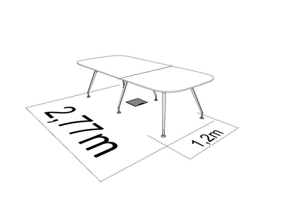 Stůl jednací SPIDER 120x277 cm, max. 10 osob, dekor UNI
