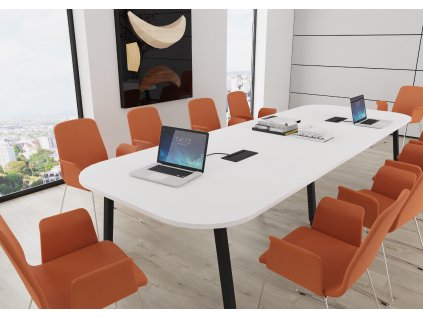 Jednací stůl ATELIER pro max. 12 osob Oblý 120x360_ jednacistoly.cz