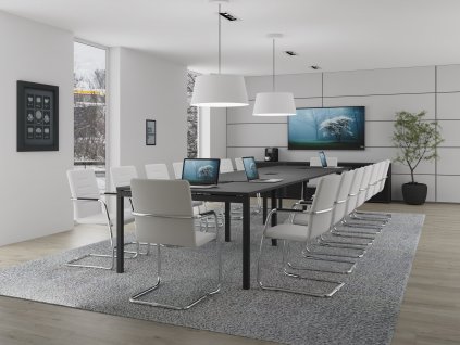 Jednací stůl GATE pro max. 16 osob Rovný 120x500_ jednacistoly.cz