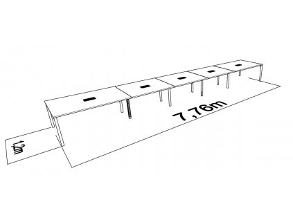 Jednací stůl GATE pro max. 24 osob Rovný 120x776_ jednacistoly.cz