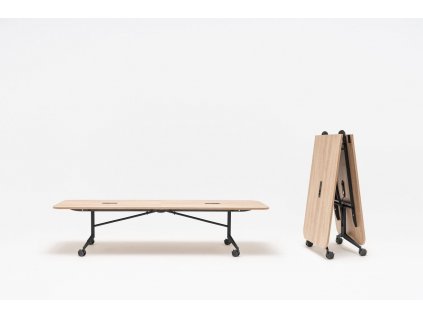 sklápěcí skládací stůl velký plex mdd natural oak ral9005 2