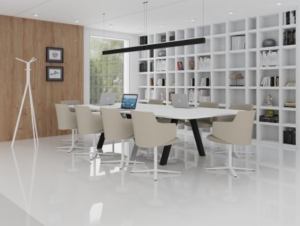 Jednací stůl BIG 160 pro max. 14 osob Oblý 160x320 / jednacistoly.cz