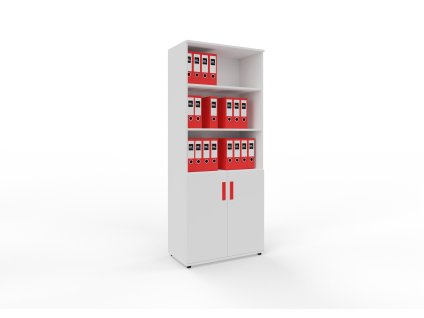 Skříň GATEOFFICE 3 malé dveře - Korpus Bílá