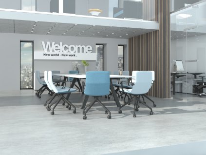 Jednací stůl BIG 140, max. 16 osob, oblý, 140x420 cm