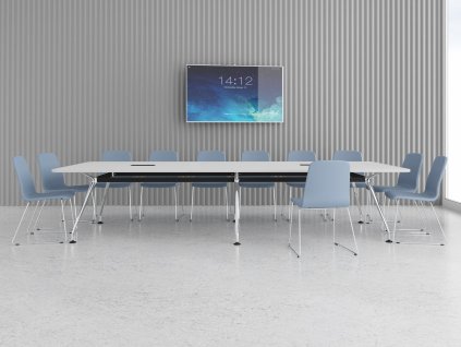 Jednací stůl SPIDER, max. 16 osob, oblý, 140x360 cm_jednacistoly.cz