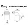 Přísedící židleCONFERENCE 155-N4, BR LD Seating rozměry