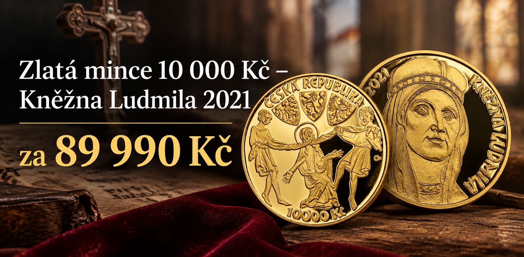 Zlatá mince 10 000 Kč – Kněžna Ludmila 2021