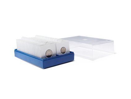 Krabička KRBOX LEUCHTTURM pro 100 mincovních rámečků