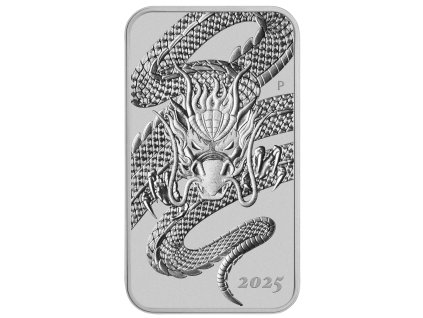 05 2025 dragon 1oz silver bullion rectangular coin straight on highres