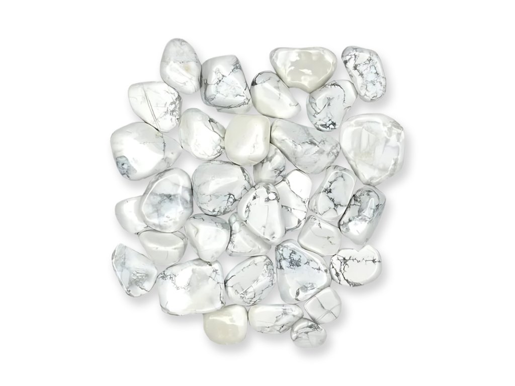 Magnezit (Howlit biely) Zimbabwe  tromlovaný kameň