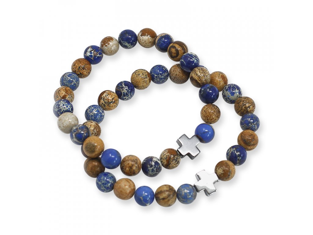 604267 Sodalit & Mesačný kameň Podpora 2ks náramok priateľstva