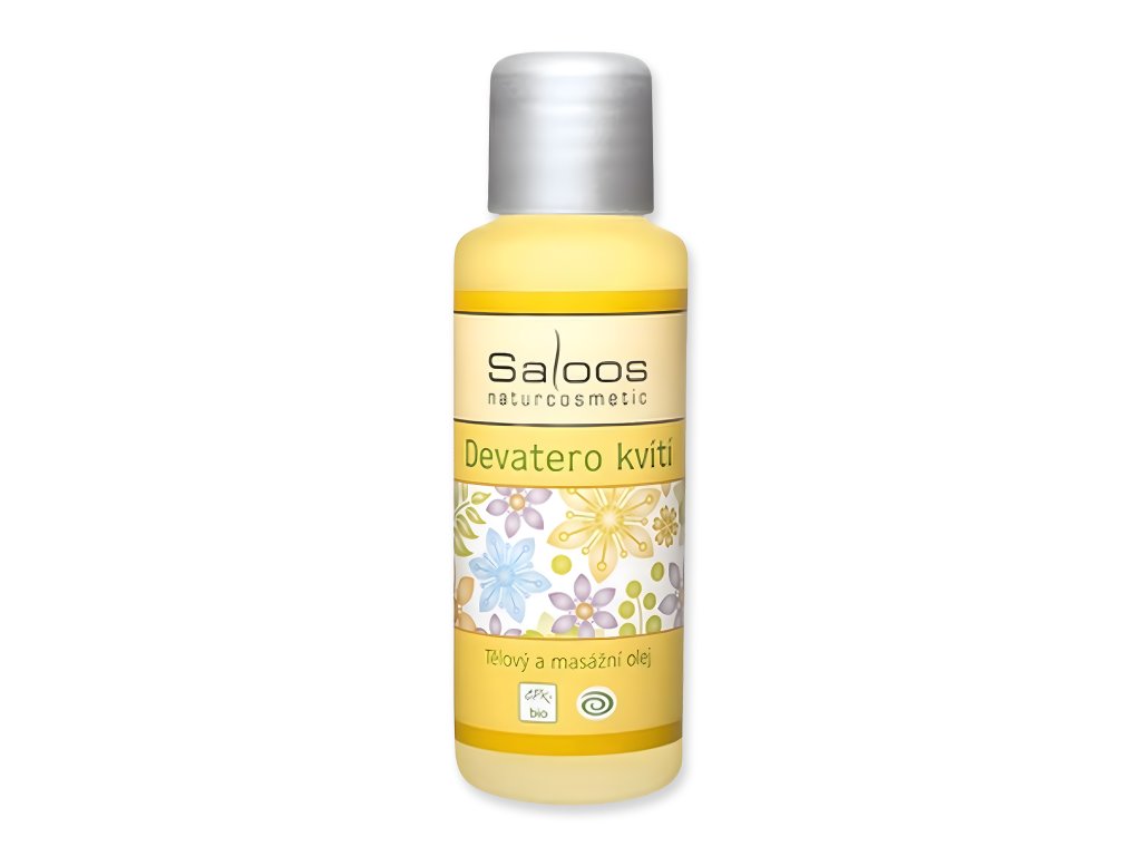 Deväť kvetov  telový a masážny olej Saloos 50 ml