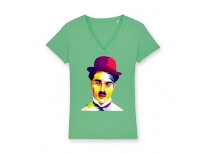 Dámske tričko s krátkym rukávom "Chaplin" Chameleon Green - 120 GSM