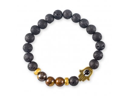603509 Lavovy kamen Tigrie oko a hamsa naramok