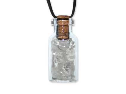 Krištáľ Brazília  prívesok fľaštička 35 x 15 mm