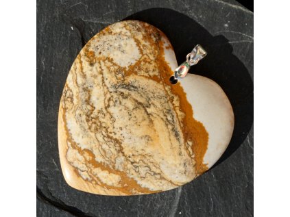 Jaspis Kalahari Namíbia  prívesok srdiečko 30 mm