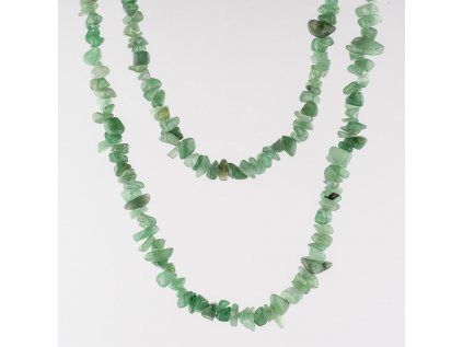 Avanturín zelený Zimbabwe  náhrdelník sekaný 90cm