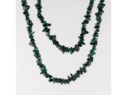 Malachit Kongo  náhrdelník sekaný 90cm