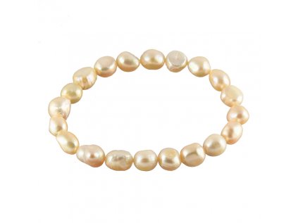 Perla riečna ružová  náramok klasik 18cm