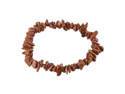 Avanturín zlatý syntetický  náramok sekaný klasik 18cm