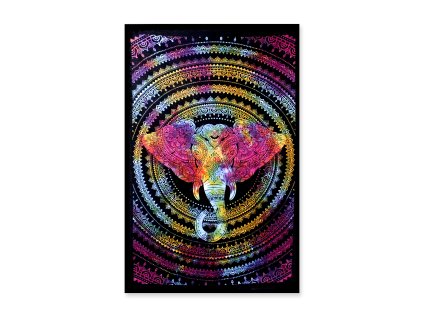 1200346 Prikrývka bavlnená COLOR jednolôžko Hlava slona 130 x 200 cm