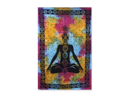 1200347 Prikrývka bavlnená COLOR jednolôžko Čakra Buddhu 130 x 200 cm