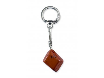 604354 Jaspis červený JAR kľúčenka s tromlovaným kameňom