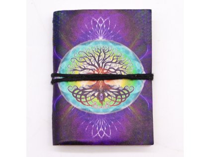 Zápisník kožený - ezoterický  Keltský strom života  7 x 10 cm