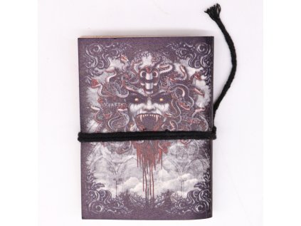 Zápisník kožený - gotický  Medúza 7x10 cm