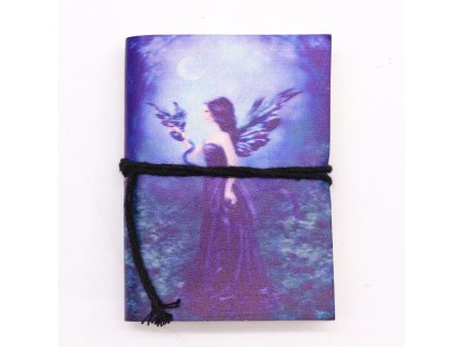 Zápisník kožený - gotický  Anjel 7 x 10 cm