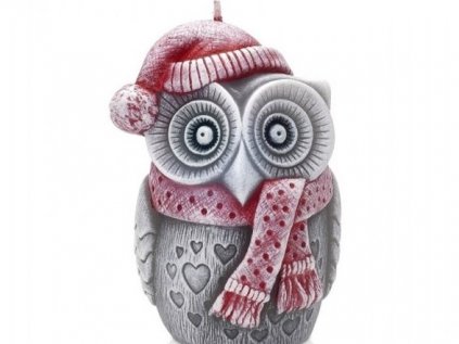 3573 bartek svicka figurka 100mm winter owls cervena