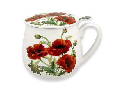 302084 Hrnček byl. Poppies 0,43l porcelán