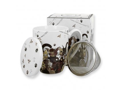 302088 Hrnček byl. Mačky Family 0,35l porcelán