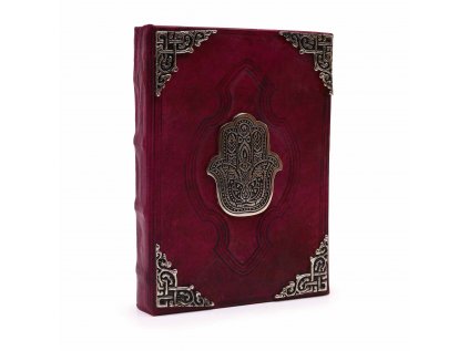 Zápisník kožený Zinkový dekor Hamsa  26x18cm, 200 strán
